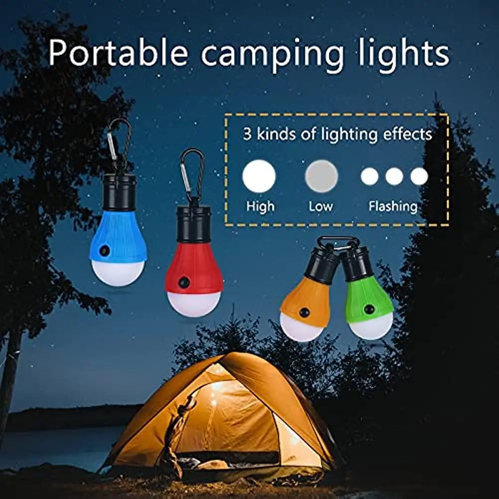1pc Tent Hanging Lamp 3Modes LED Bulb Carabiner Portable Lantern Outdoor SOS Camping Lamp Emergency Lighting Travel Lamp Battery