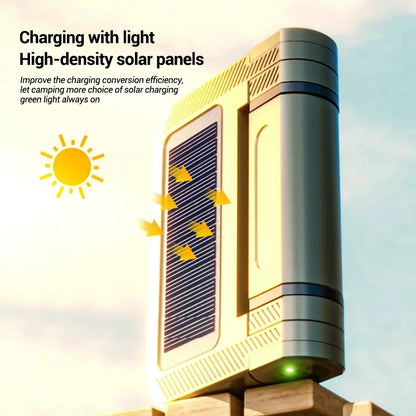 Solar Camping Lantern 15W LED Rechargeable Flashlight Magnetic Floodlight Portable Tent Lamp for Fishing Outdoor Light