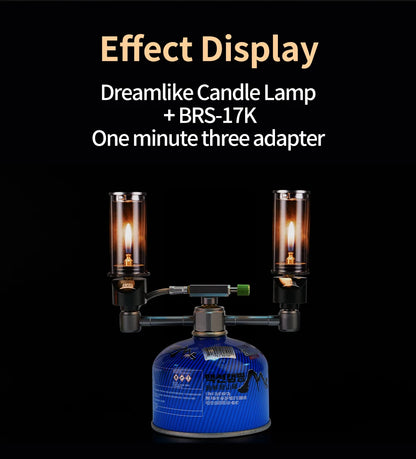 BRS-55 Dreamlike Candlelight Lamp Windproof Candle Light Gas Burner Stove Outdoor Camping Lights Tent Lighting Equipment