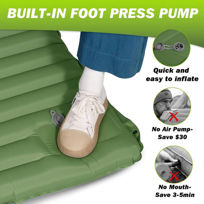 Extra Thick 4 Inch Camping Sleeping Pad Self-Inflating