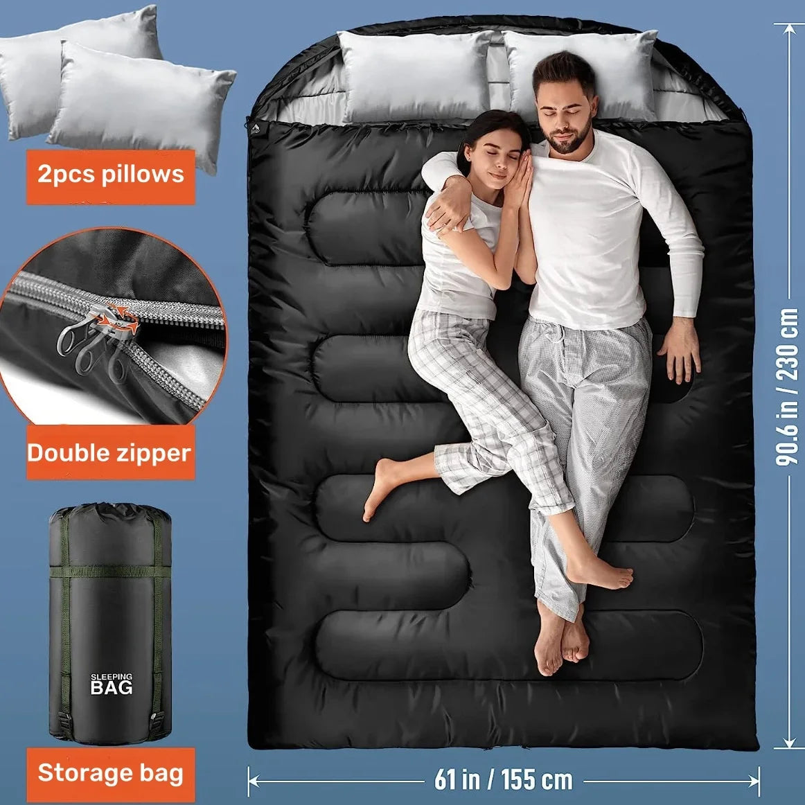 Two Person Adult Sleeping Bag 220*150CM
