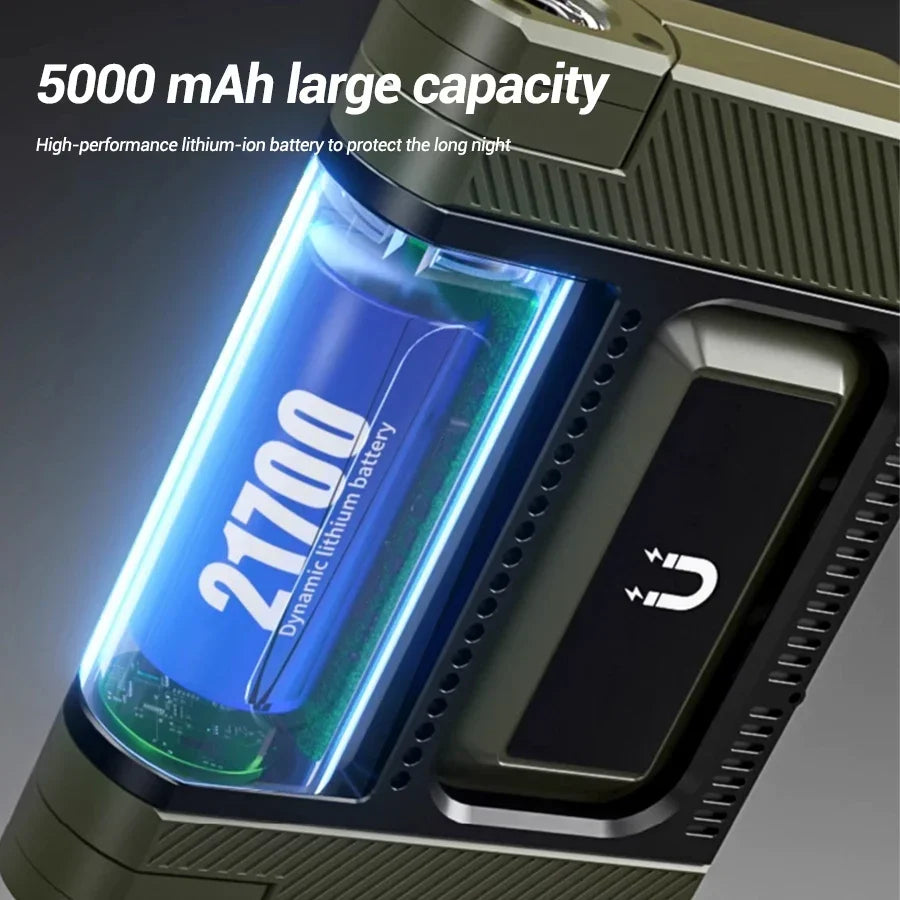 Solar Camping Lantern 15W LED Rechargeable Flashlight Magnetic Floodlight Portable Tent Lamp for Fishing Outdoor Light