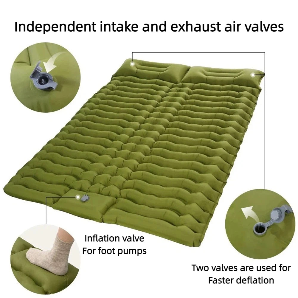 Ultra-Light Inflatable double Sleeping Pad with Built-In Foot Pump