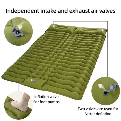 Ultra-Light Inflatable double Sleeping Pad with Built-In Foot Pump