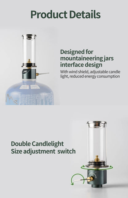 BRS-55 Dreamlike Candlelight Lamp Windproof Candle Light Gas Burner Stove Outdoor Camping Lights Tent Lighting Equipment