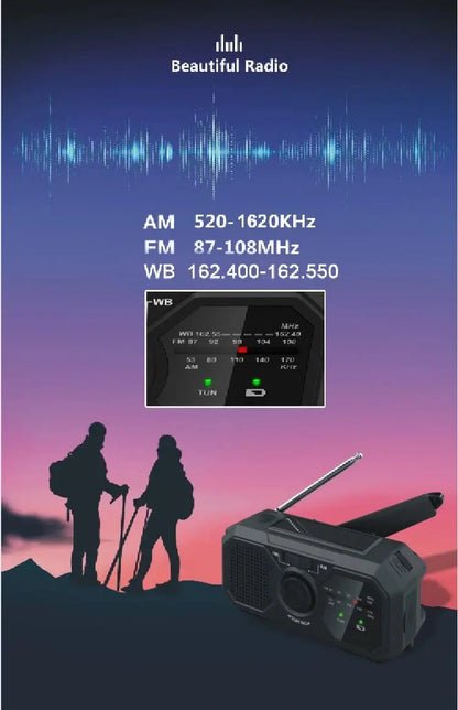 Portable Solar Radio, Emergency Kits first Aid Radio with Crank, Dynamo AM/FM Radio,Blackout  Power station,USB Phone Charger