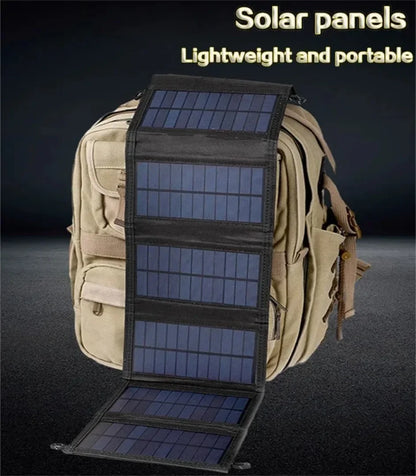 Foldable Solar Panel 6-fold 800W 20w/h  Portable Solar Panels Charger USB 5V DC Full Time Power Solar Panel Mobile Power Supply