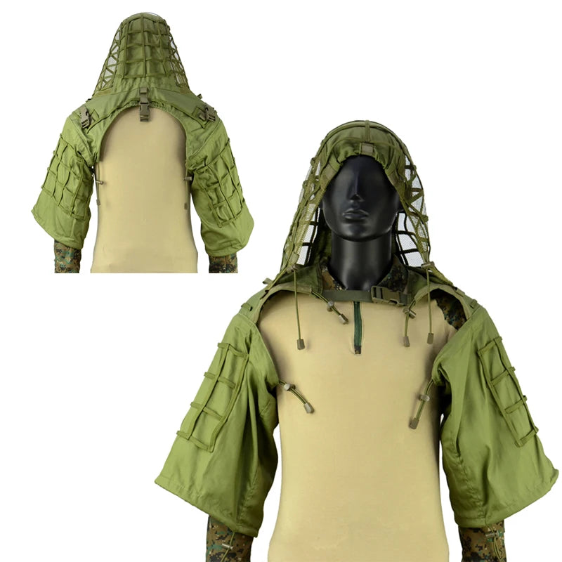 Tactical Ghillie Viper Hood 3D Leaf
