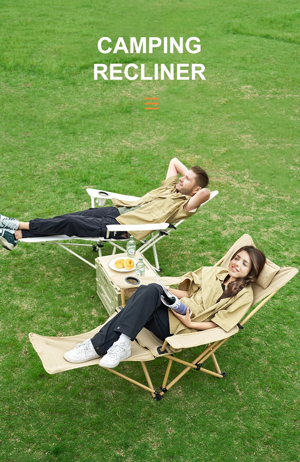 2-in-1 Reclining Camping Chair
