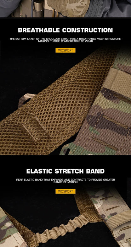 Lightweight MOLLE with Mag Pouch H-Style Strap SF Vest Chest Rigs