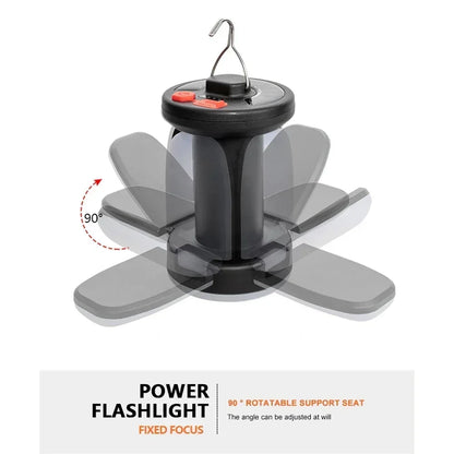 Solar Camping Lantern 15W LED Rechargeable Flashlight Magnetic Floodlight Portable Tent Lamp for Fishing Outdoor Light