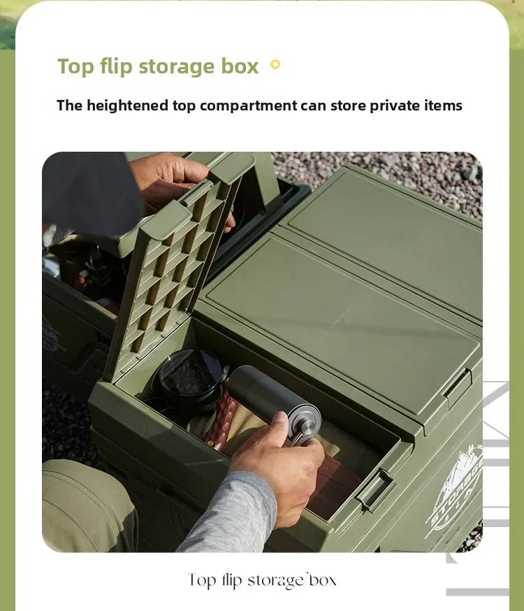 Outdoor Camping Folding Storage Box Table