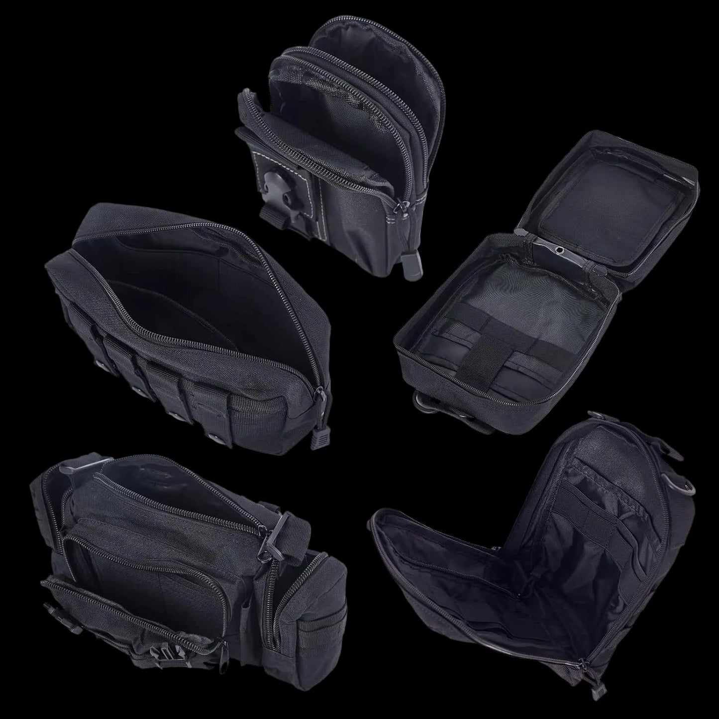 Tactical Car Seat Back Organizer 5 Detachable Molle Pouches