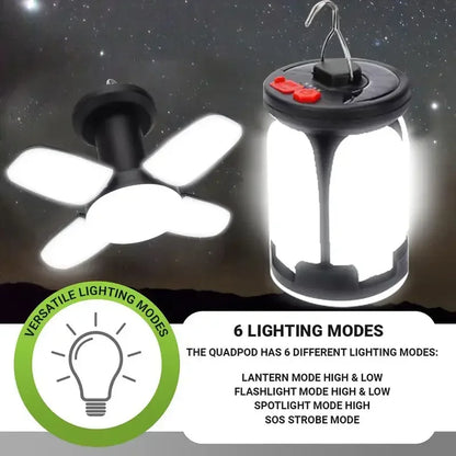 Solar Camping Lantern 15W LED Rechargeable Flashlight Magnetic Floodlight Portable Tent Lamp for Fishing Outdoor Light