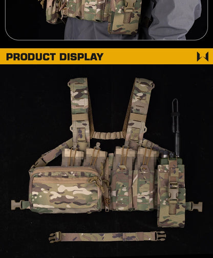 Lightweight MOLLE with Mag Pouch H-Style Strap SF Vest Chest Rigs