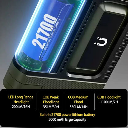 Solar Camping Lantern 15W LED Rechargeable Flashlight Magnetic Floodlight Portable Tent Lamp for Fishing Outdoor Light