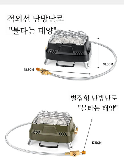 Portable Mini Dual-purpose Outdoor Multifunctional Heating Stove Infrared Stove Camping Stove Head Winter Camping for Heating