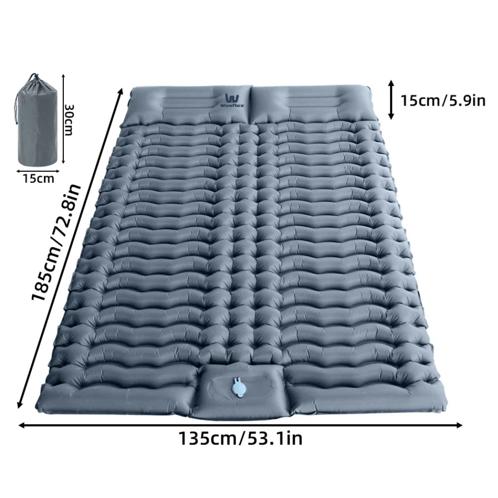 Ultra-Light Inflatable double Sleeping Pad with Built-In Foot Pump
