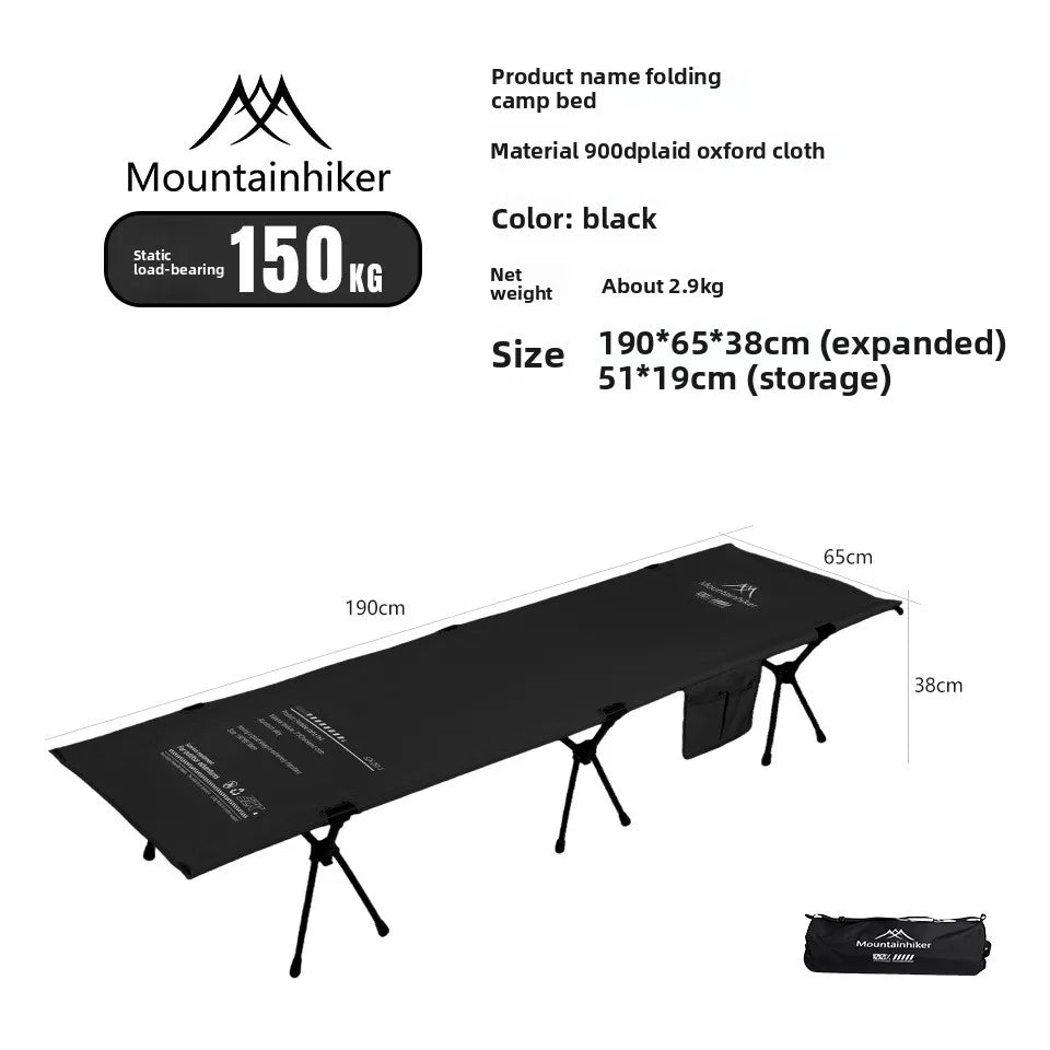 Foldable Camping Bed with A Load Capacity of 150 Kg