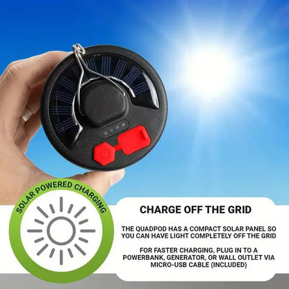 Solar Camping Lantern 15W LED Rechargeable Flashlight Magnetic Floodlight Portable Tent Lamp for Fishing Outdoor Light