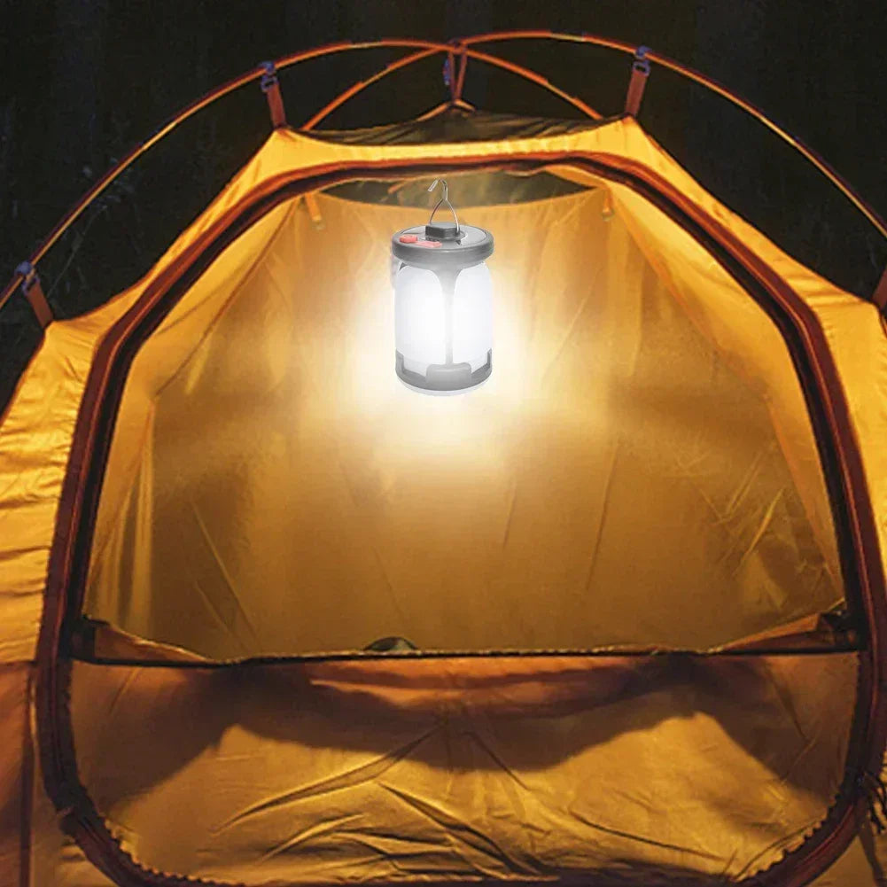 Solar Camping Lantern 15W LED Rechargeable Flashlight Magnetic Floodlight Portable Tent Lamp for Fishing Outdoor Light