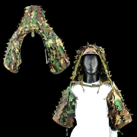 Tactical Ghillie Viper Hood 3D Leaf - Bushman Outpost