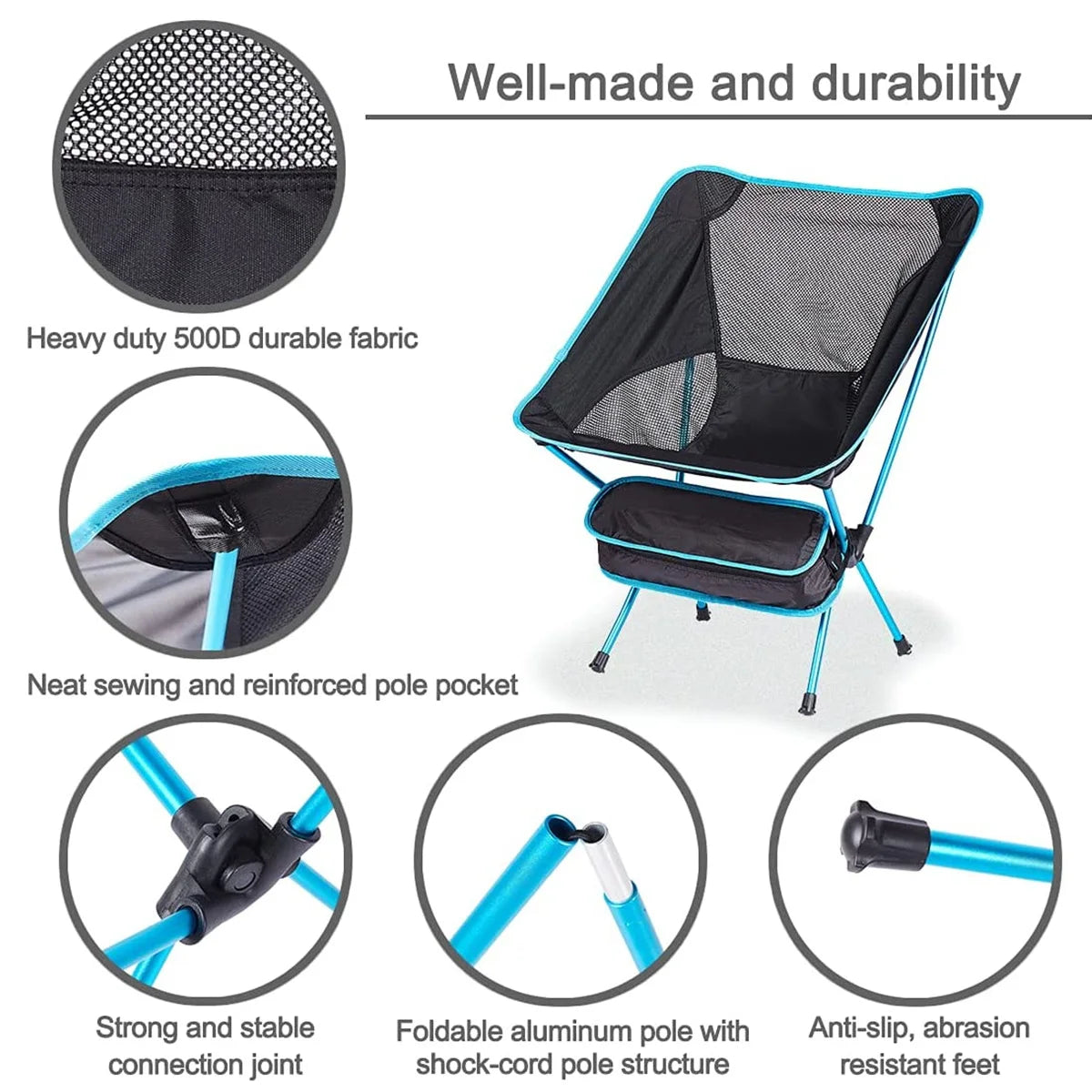 1 or 2-Pcs Ultralight Camping Chair