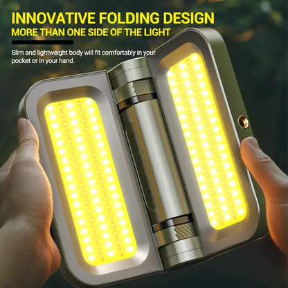 Solar Camping Lantern 15W LED Rechargeable Flashlight Magnetic Floodlight Portable Tent Lamp for Fishing Outdoor Light