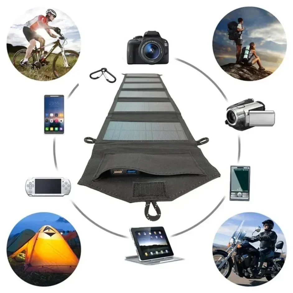 Foldable Solar Panel 6-fold 800W 20w/h  Portable Solar Panels Charger USB 5V DC Full Time Power Solar Panel Mobile Power Supply