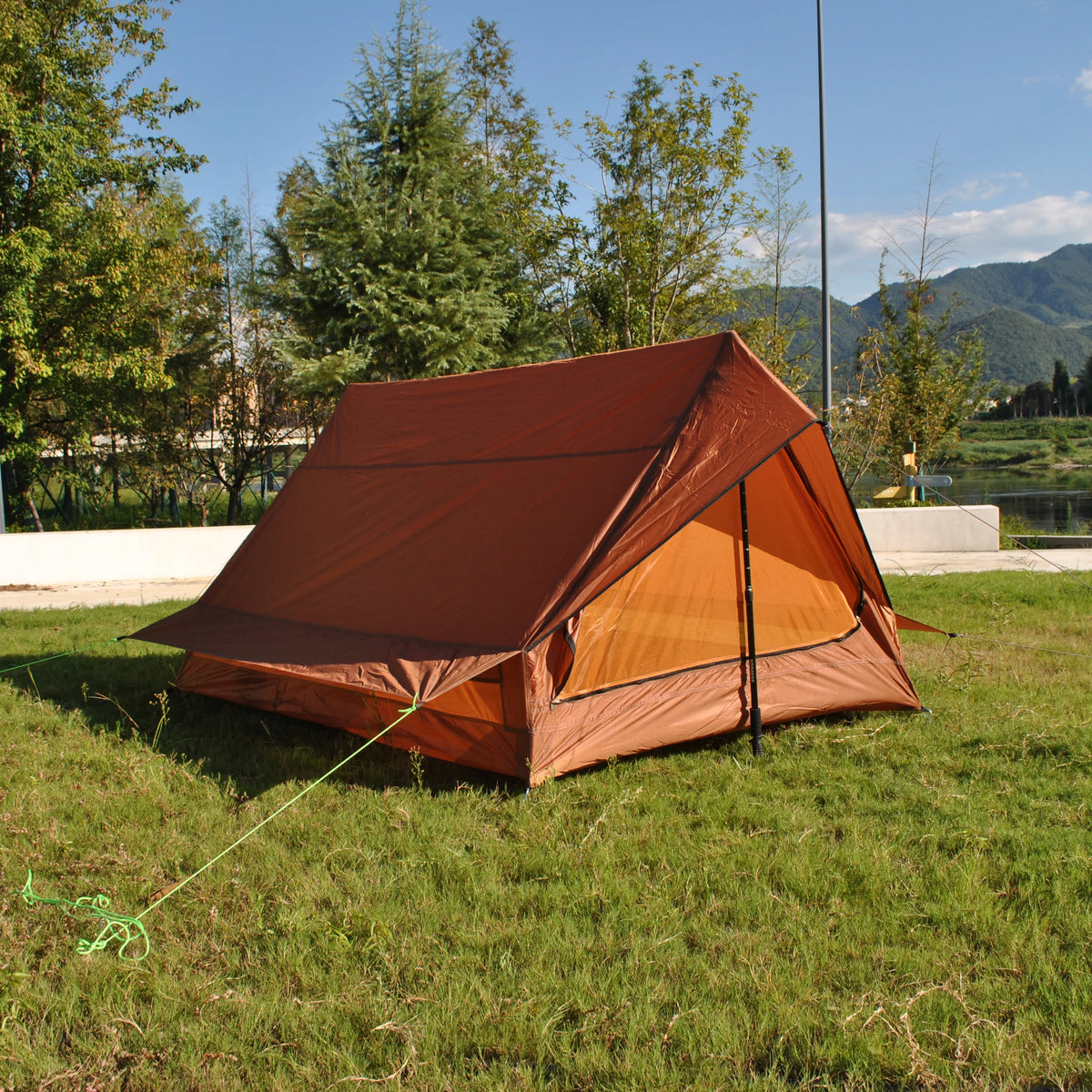 Brown CZX-166 two-person waterproof ripstop triangle tent
